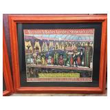 2 Vintage Framed Circus Posters RINGLING BROS - BARNUM + BAILEY