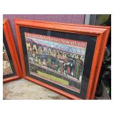 2 Vintage Framed Circus Posters RINGLING BROS - BARNUM + BAILEY