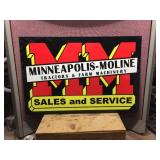 Minneapolis-Moline Heavy Enamel 2 Sided Metal Sign 30" x 20"