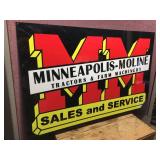 Minneapolis-Moline Heavy Enamel 2 Sided Metal Sign 30" x 20"