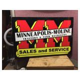 Minneapolis-Moline Heavy Enamel 2 Sided Metal Sign 30" x 20"