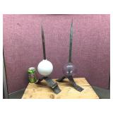 (2) Vintage 20" Copper Lightning Rods with Glass Globes