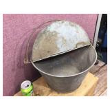 Vintage G.N.RY. Galvanized Hinged Lid - Railroad Can