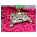 Fabulous Deco/MCM Table Lamp with Jadeite Glass + Funkadelic Shade!