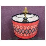 Fabulous Deco/MCM Table Lamp with Jadeite Glass + Funkadelic Shade!
