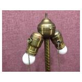 Fabulous Deco/MCM Table Lamp with Jadeite Glass + Funkadelic Shade!