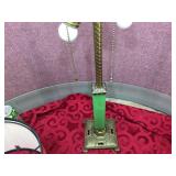 Fabulous Deco/MCM Table Lamp with Jadeite Glass + Funkadelic Shade!