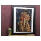 Vintage WINOLD REISS - Many Guns/Blackfeet Indian Brave - Poster