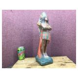 Vintage 18" Chalkware Native American Indian Statue