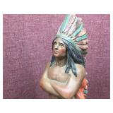 Vintage 18" Chalkware Native American Indian Statue