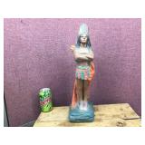 Vintage 18" Chalkware Native American Indian Statue