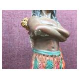 Vintage 18" Chalkware Native American Indian Statue