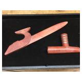 Native American Carved Redstone/Catlinite Pipe + Opener