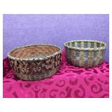 (2) Native American Woven Baskets - Sioux?