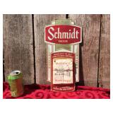 Vintage SCHMIDT Beer - Foil Calendar Sign w/Intact Calendar 1984