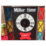 Vintage MILLER TIME - Lighted Clock - Works!