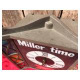 Vintage MILLER TIME - Lighted Clock - Works!