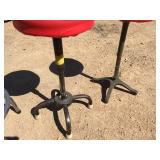 3 Vintage Chrome + Industrial Stools with GRAIN BELT Seat Covers