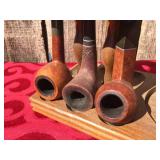 Vintage Tobacco Pipe Stand with Pipes