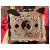 (3) Vintage Cast Metal Banks Including J+E STEVENS Key Lock Safe #50