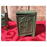 (3) Vintage Cast Metal Banks Including J+E STEVENS Key Lock Safe #50
