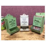 (3) Vintage Match Holders - Check Out The Phone Numbers!