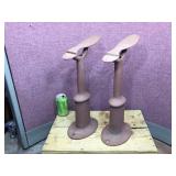 Vintage Pair Cobbler Boot Stand/Anvil - 18"