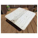 Vintage Heavy Embossed "MOBILE MEALS PICKUP" Steel Sign 18" x 18"