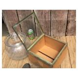 2 Vintage Glass Counter Jars + SUNSHINE - BISCUITS Counter Display
