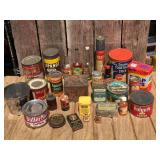Group Neat Old Tins - Containers - Some Contents