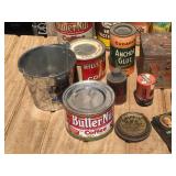 Group Neat Old Tins - Containers - Some Contents