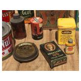 Group Neat Old Tins - Containers - Some Contents