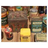 Group Neat Old Tins - Containers - Some Contents
