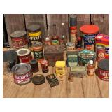 Group Neat Old Tins - Containers - Some Contents