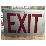 Vintage EXIT Sign 13" x 8 3/4" x 4" Appears Usable