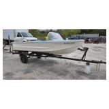 Johnson Sea-Horse 35 Outboard Motor on Spartan Trailer with Open Runabout Boat