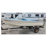 Johnson Sea-Horse 35 Outboard Motor on Spartan Trailer with Open Runabout Boat