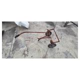 Vintage Two-Wheel Farm Cart Frame with Curved Tow Arm