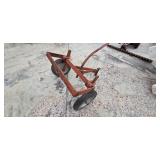 Vintage Two-Wheel Farm Cart Frame with Curved Tow Arm