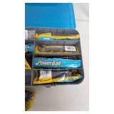 Berkley PowerBait 7 Inch Power Worms Assorted Soft Baits in Tackle Box