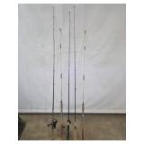 Mixed lot of 5 fishing rods
