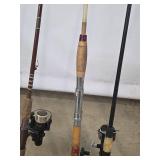 Mixed lot of 5 fishing rods