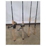 Set of 4 mixed lot fishing rods