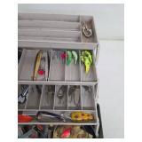 Plano Tackle Box with Mixed Fishing Lures & Spinners