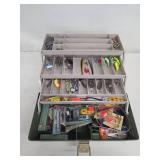 Plano Tackle Box with Mixed Fishing Lures & Spinners
