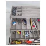 Plano Tackle Box with Mixed Fishing Lures & Spinners