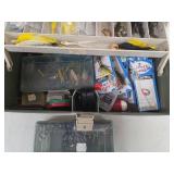 Assorted Vintage Fishing Lures & Tackle in Plastic Storage Box