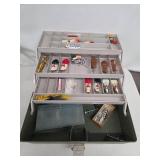 Plano Tackle Box with Assorted Fishing Lures - Copper Spoons, Crankbaits, & Feather Lures