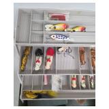 Plano Tackle Box with Assorted Fishing Lures - Copper Spoons, Crankbaits, & Feather Lures