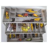 Cotton Cordell and Bomber Lures - Vintage Fishing Lures in Tackle Box